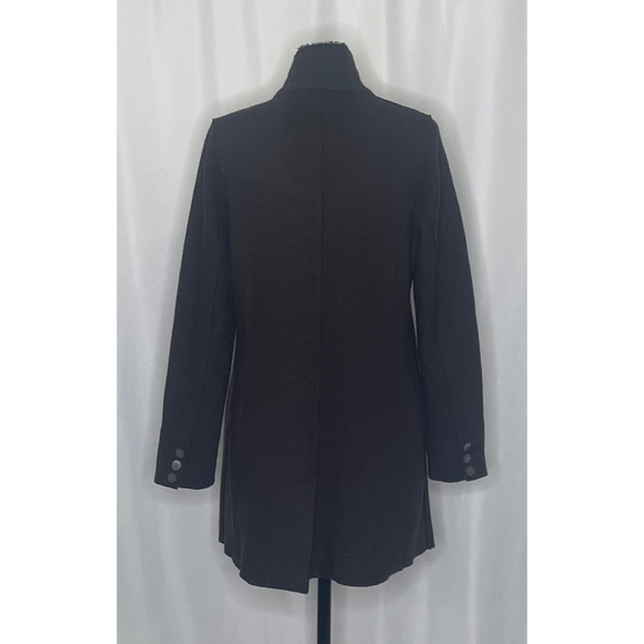 EILEEN FISHER Brown Felted Merino Wool Button Up Jacket Blazer Military Medium - Picture 9 of 14